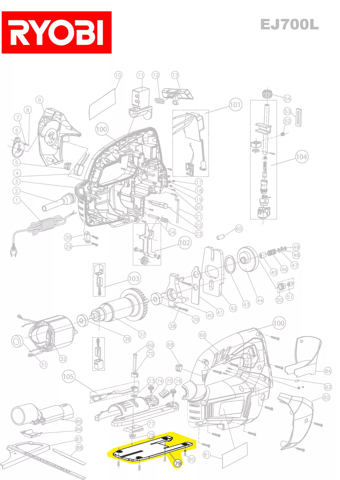 semelle réf. 5131027208 Ryobi